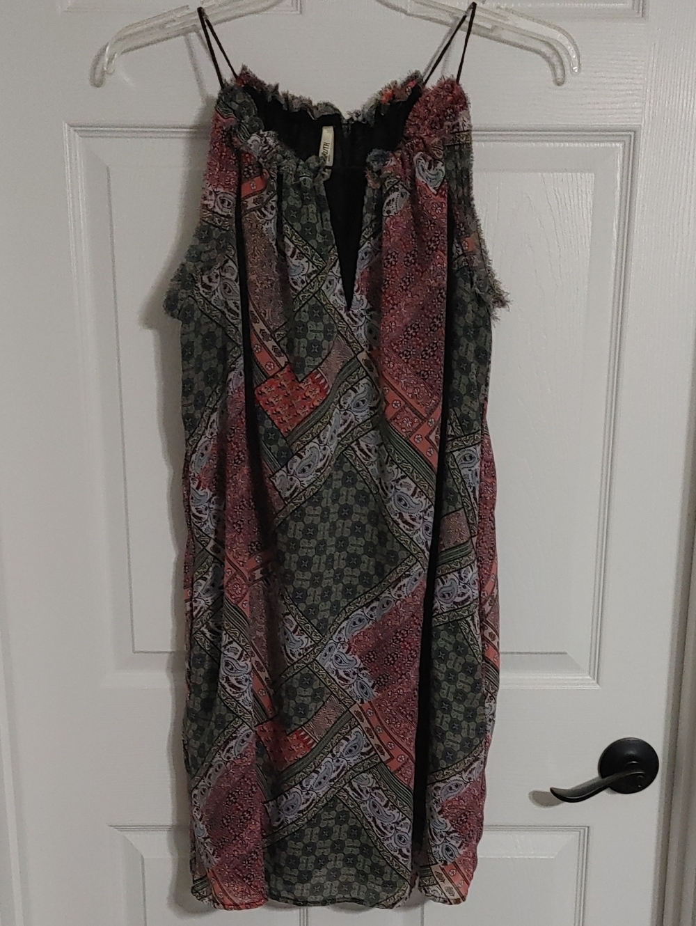 Live 4 Truth Patchwork Spaghetti Strap Mini Dress - Brown & Pink Size 1X